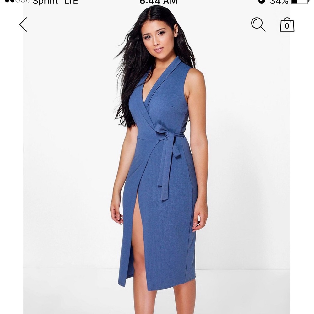 Boohoo Imogen Tie Wrap Dress
